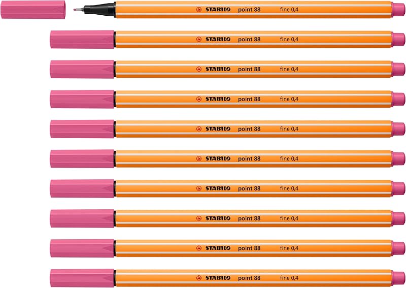 STABILO point 88 Fineliner Pack of 10 Heliotrope 0.4mm Metal Tip