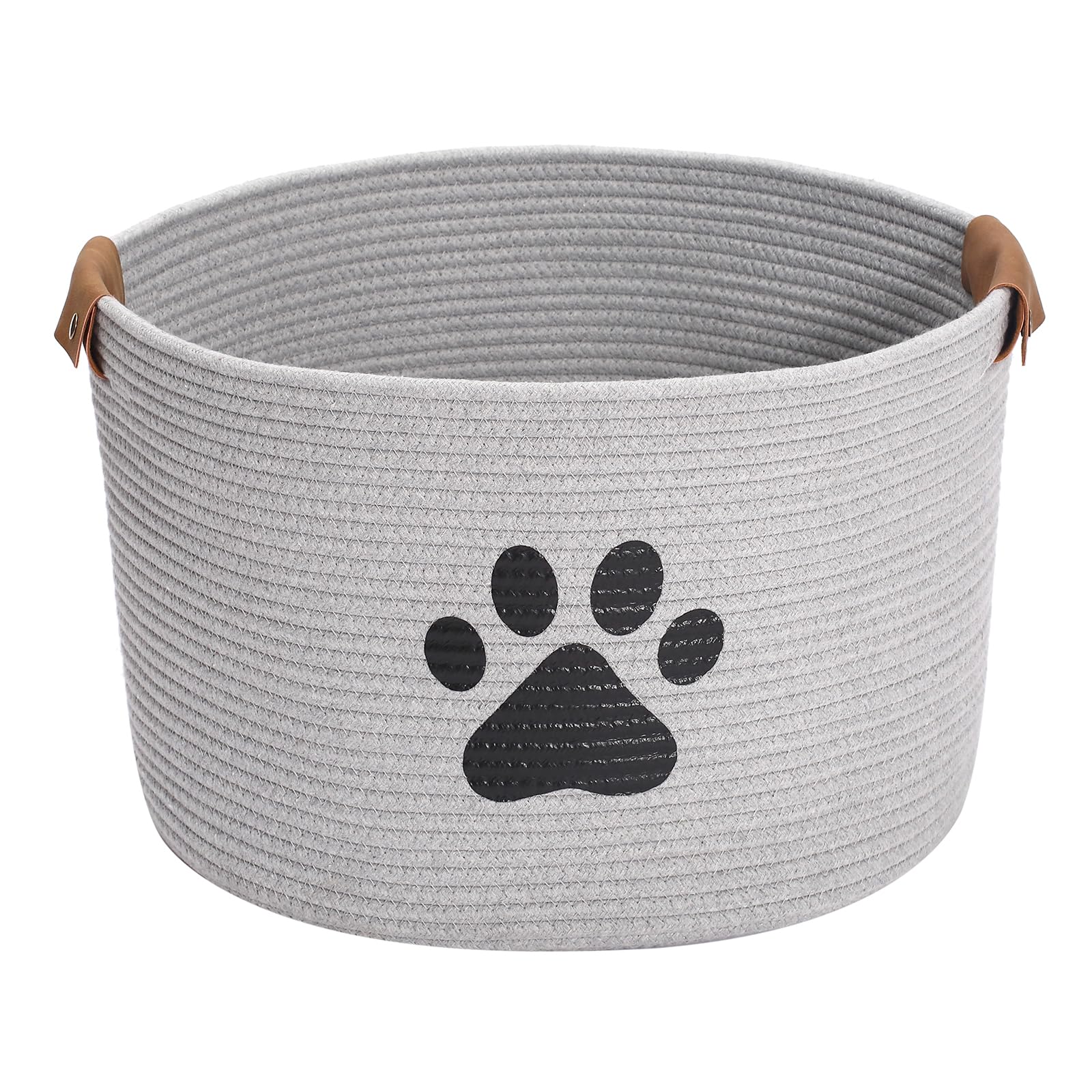Morezi Dog toy bin pet cat toy box baskets in large suff storage - Perfect for collect toys, grooming stuff, closthing, diapers for Living Room, Playroom, Closet, Home - Gray