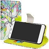 LiuShan BQ Aquaris VS Plus Funda, PU Cuero Book Style Billetera Cartera Monedero con Soporte Funda Caso para BQ Aquaris VS Plus/Aquaris V Plus Smartphone,Love Tree