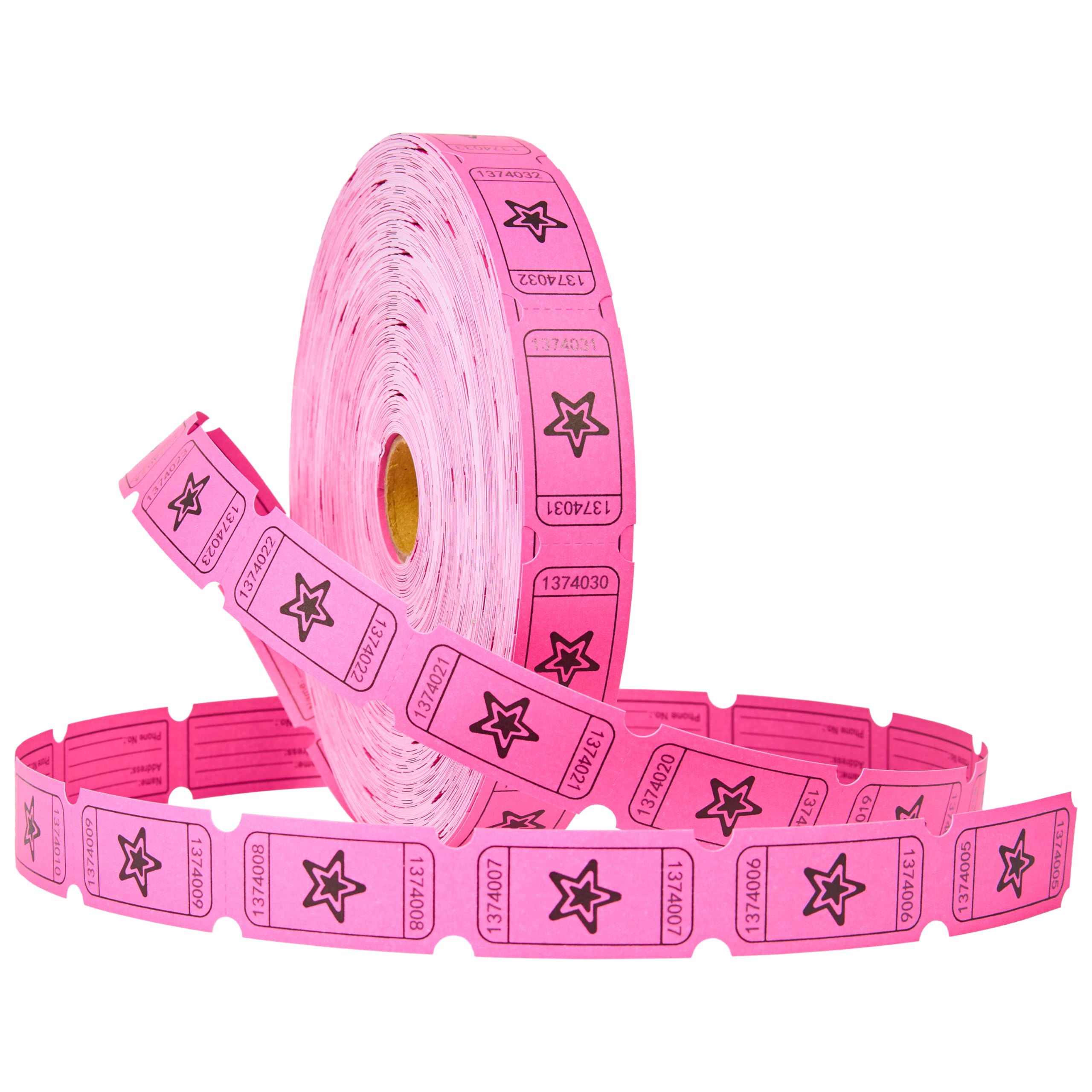 KreativeKraft Bingo Game Set or Accessories for Teens & Adults, Raffle Tickets, Tear Dabbers, Markers, Books, Counters, Fun Family Game Activity Idea (Pink Raffle)