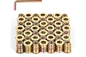 OUSCHR M6-1.0 x 20mm Threaded Inserts for Wood, Hex Drive Wood Nut Inserts, Exceptional Threaded Insert Nuts for Furniture, Wooden Products & Models, 100 PCS