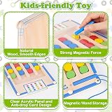 TMGOT Wooden Magnetic Maze Puzzle 4-7 Yr Old Boys Girls Educational Toy 20 Cards view 3