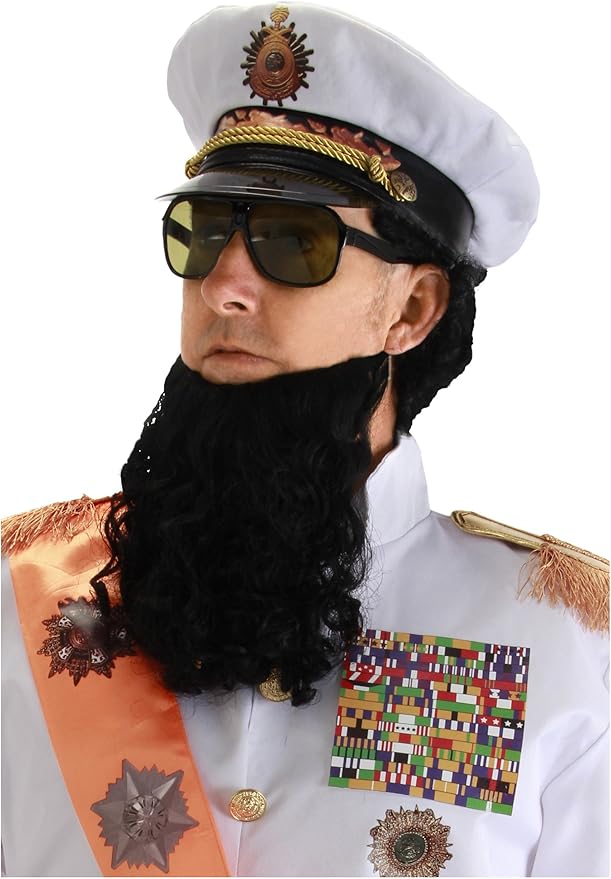 elope The Dictator Ruler Hat Beard Glasses Costume