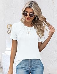 Kistore Womens Summer Tops Crew Neck Short Sleeve