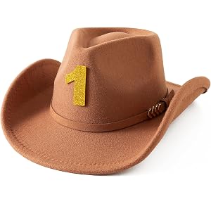 Jastore Baby Boys Girls Toddler Cowboy Hat 1st 2nd 3rd 4th Birthday Hat First Rodeo Cowgirl Hat Birthday Party Western Hat