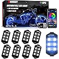 SHINIGHT 8 Pcs Motorcycle LED Light Kits, App Control Multicolor Waterproof Motorcycle LED Strip Lights with RF Remote, Music Sync & Multiple Scene Modes RGB LED Lights for Motorcycles