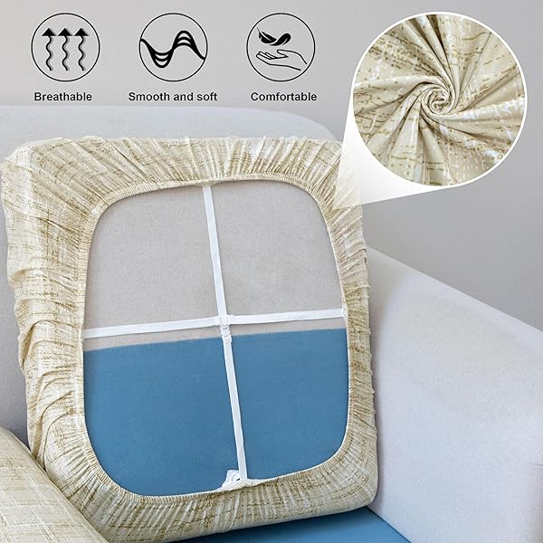 3PCS STRETCH OUTDOOR CUSHION COVER PATIO CUSHION COVER SOFA CUSHION COVERS OUTDOOR FURNITURE CUSHION COVER REPLACEMENT OUTDOOR CUSHION SLIPCOVERS SOFA SEAT COVER OUTDOOR FURNITURE CUSHION COVER