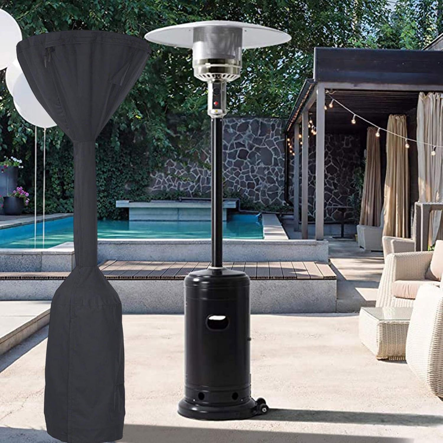 Good Quality Outdoor Patio Heater Cover Waterproof With Zipper Stand Up Round Patio Heater Covers Heavy Duty Oxford Garden Patio Outdoor Heater Dirt Cover Protector Breathable Anti Uv H65xd34x18 5in Beige Best Price Www Ballonaj Co Il