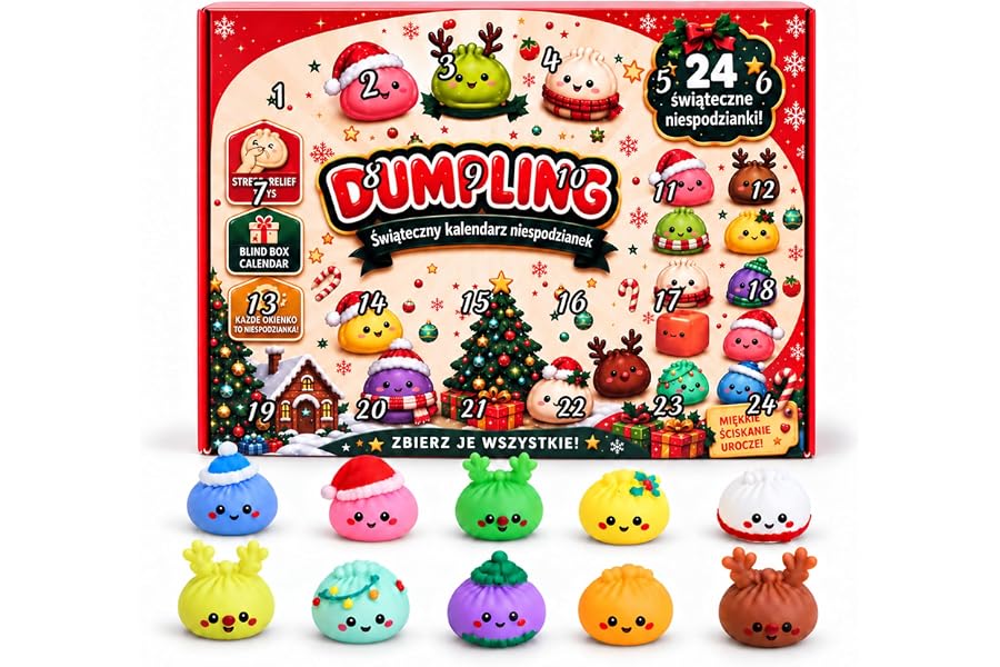 Christmas dumpling advent calendar 2026,Squeeze Toys, 24 Squishy Toys Set | Advent Calendar Squishy Party Favors for Christmas Gift
