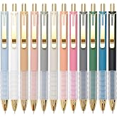 Linbsunne Ballpoint Pens Black Medium Point 1mm Pen with Super Soft Grip Ball Point Pen for Men Women Retractable Pens (gold-