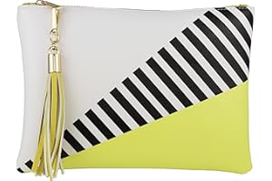B BRENTANO Vegan Clutch Bag Pouch with Tassel Accent