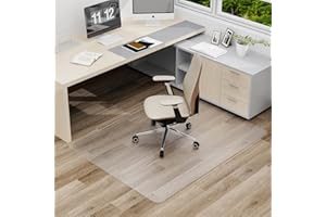 FURKIT Clear Office Chair Mat, 50"x 60" No Slip Vinyl Desk Chair Mat for Hard Floors, 2mm Thick Heavy-Duty Computer Floor Mat, Waterproof Rolling Chair Floor Protector for Home Office