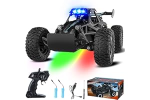SZJJX Remote Control Car for Kids 3 4 5 6 7+, 20 KM/H High-Speed RC Cars with LED Lights, 2.4GHz 2WD Monster Truck Toys, Rechargeable RC Car, Toy Cars for Girls Boys, Christmas & Birthday Gifts–Black