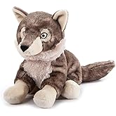 The Petting Zoo Timber Wolf Stuffed Animal Plushie, Gifts for Kids, Earth Keeperz Wildlife Animals, Zoologee Brown Timber Wolf Plush Toy, 12 inches