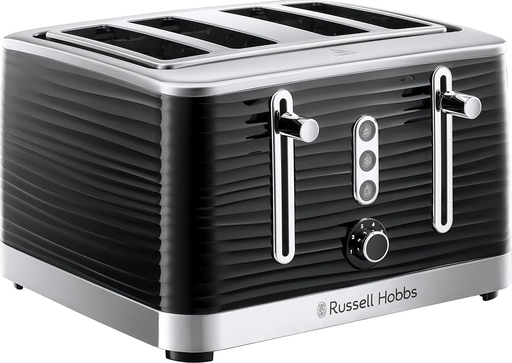 Russell Hobbs Inspire 4-Slice Toaster Extra Wide Slots 1800W Black