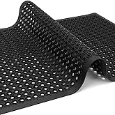 Restaurant Anti Fatigue Mat, Outdoor Rubber Floor Bar Mat, 36"X60" Non-Slip Kitchen Commercial Mat with Drainage for Garage, Entryway, Kitchen, Bar, Black