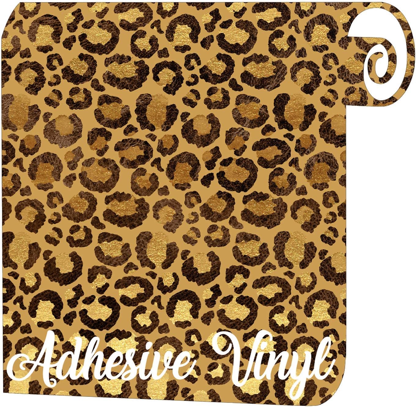 Leopard Skin Pattern Adhesive Vinyl - 12"x48" Roll Printed on 651 Gloss Vinyl (Tan)