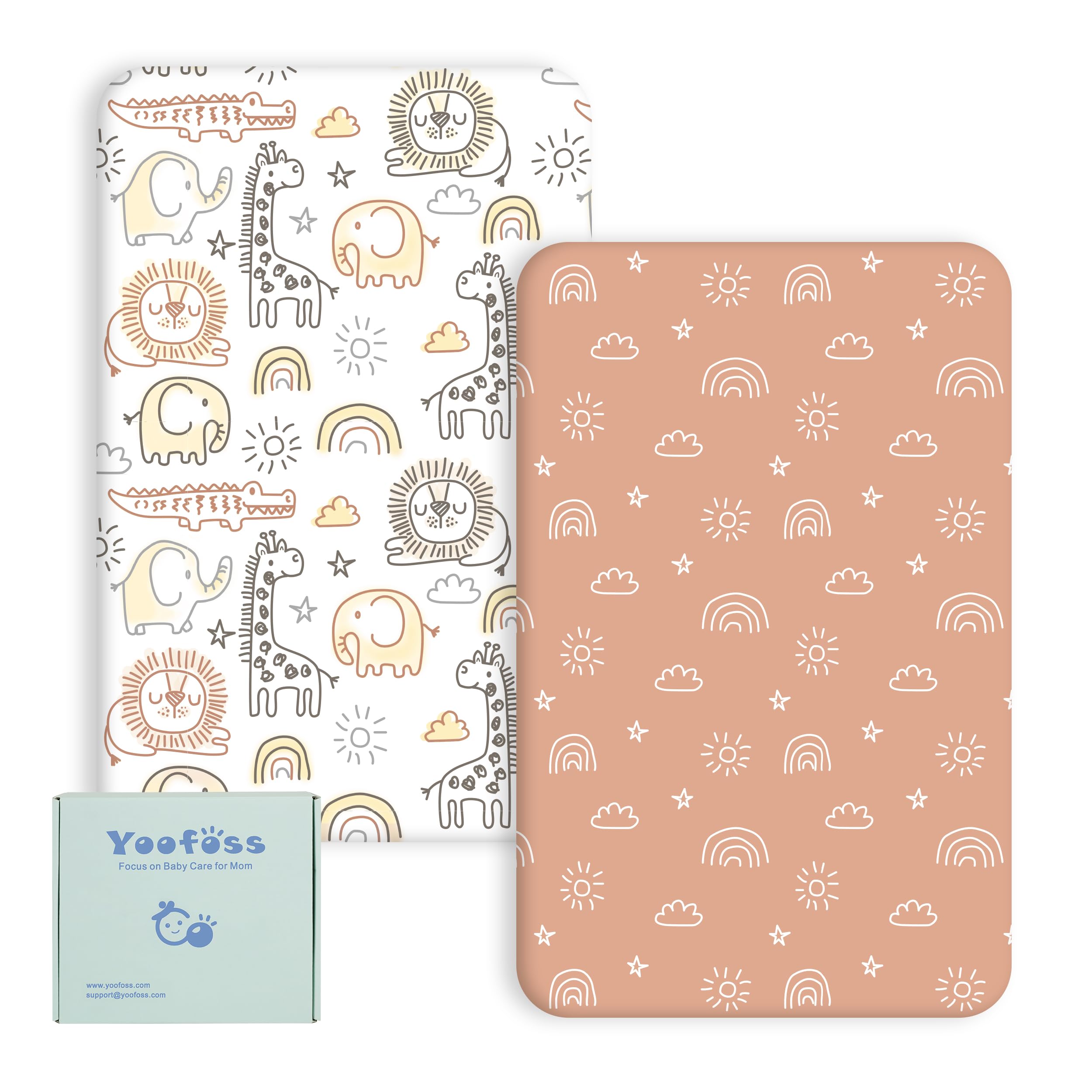 Yoofoss Cot Sheets 120 x 60 cm fitted Ultra Soft and Breathable Cot Bed Sheets Cozy Cot Fitted Sheets 2 Pack Brown Giraffes
