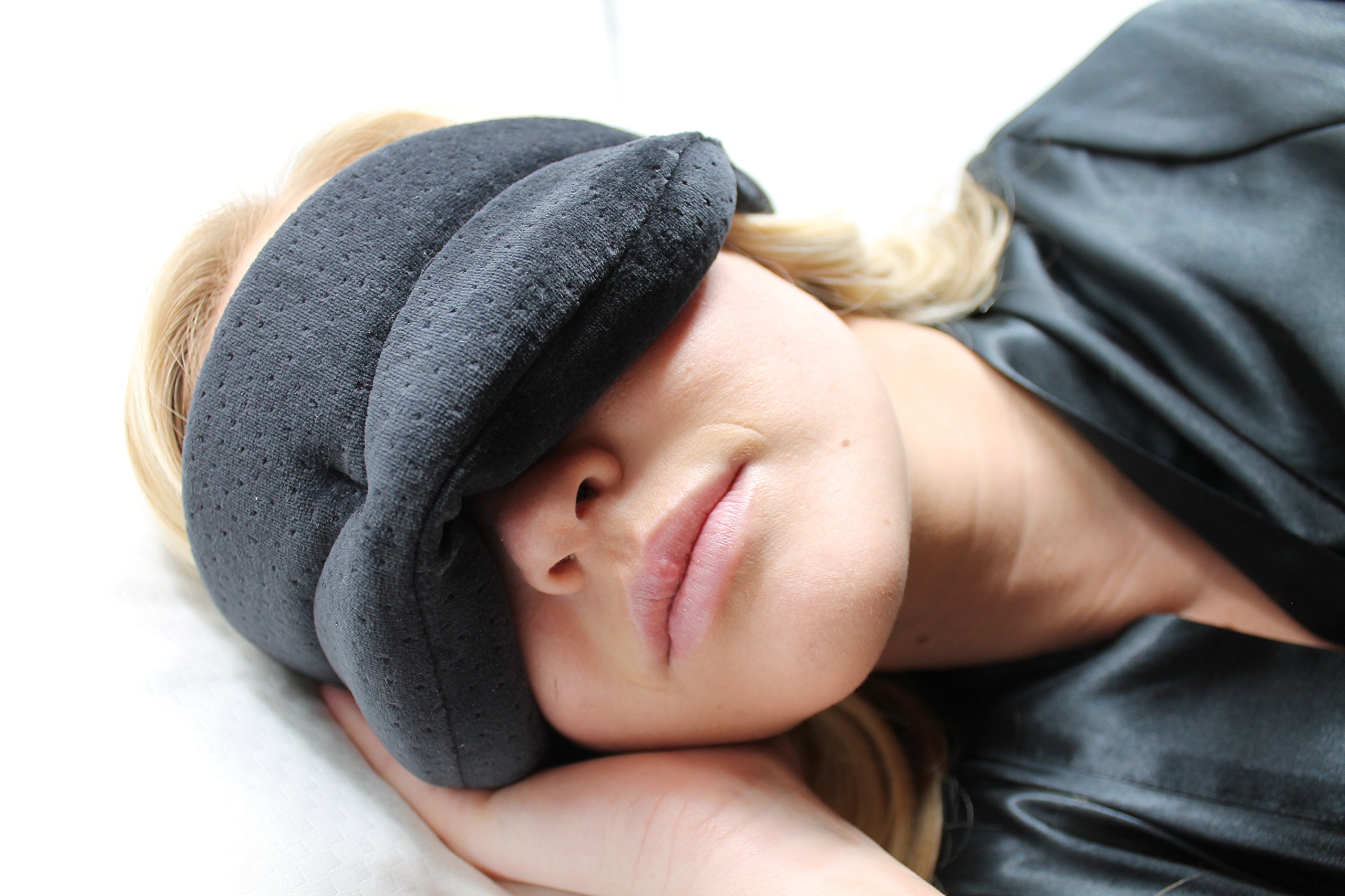 Eye Mask Sleep Mask For Sleep & Travel - Blackout Memory Foam Sleeping Masks With Compression Strap - Soft, Flexible & Breathable Blindfold Shield, Ideal To Ease Migraine Headaches