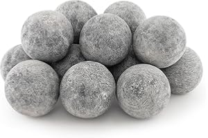 Goplus Ceramic Fire Balls, 15 PCS 3” Fiber Round Fire Stone Set, Decorative Gas Log or Indoor Outdoor Fireplace, Fire Bowls, Fire Pit, Wood Burning Stove