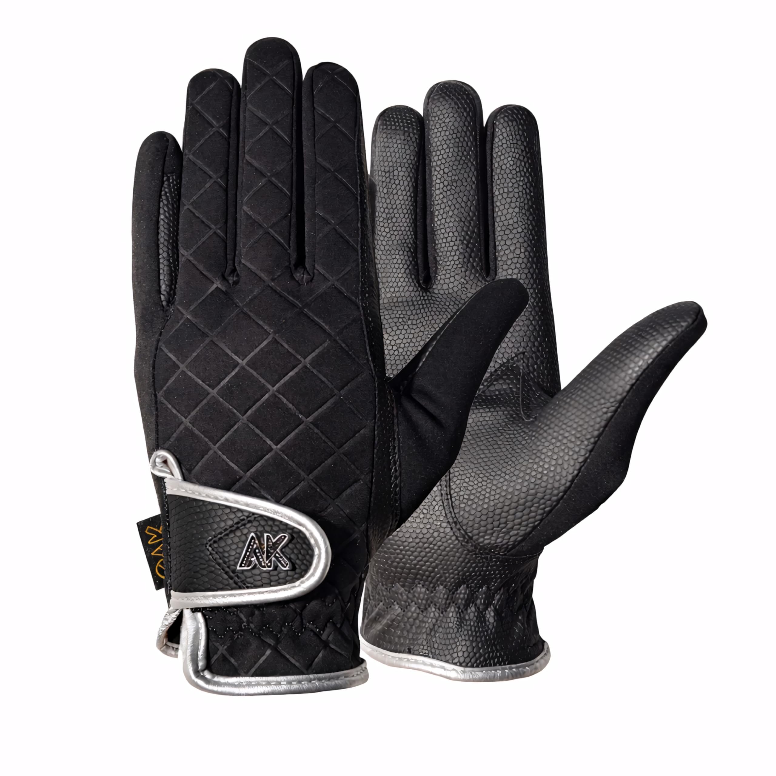 AK Warm Cozy Horse Riding Gloves Windproof Fabric & For Daily Dressing (Black, L)
