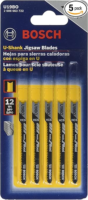 Bosch U19bo 5 Piece 2 3 4 In 12 Tpi Wood Cutting U Shank Jig Saw Blades Jig Saw Blades Amazon Com