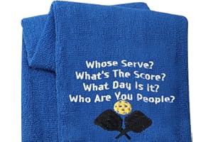 LEVLO Funny Pickleball Lovers Gifts Whose Serve What's The Score Sports Towels for The Pickleball Player (Whose Serve)