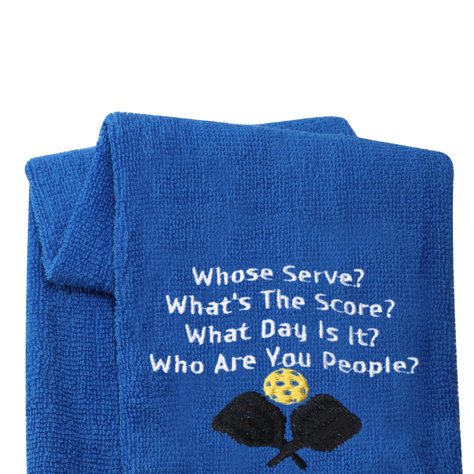 LEVLO Funny Pickleball Lovers Gifts Whose Serve What's The Score Sports Towels for The Pickleball Player (Whose Serve)