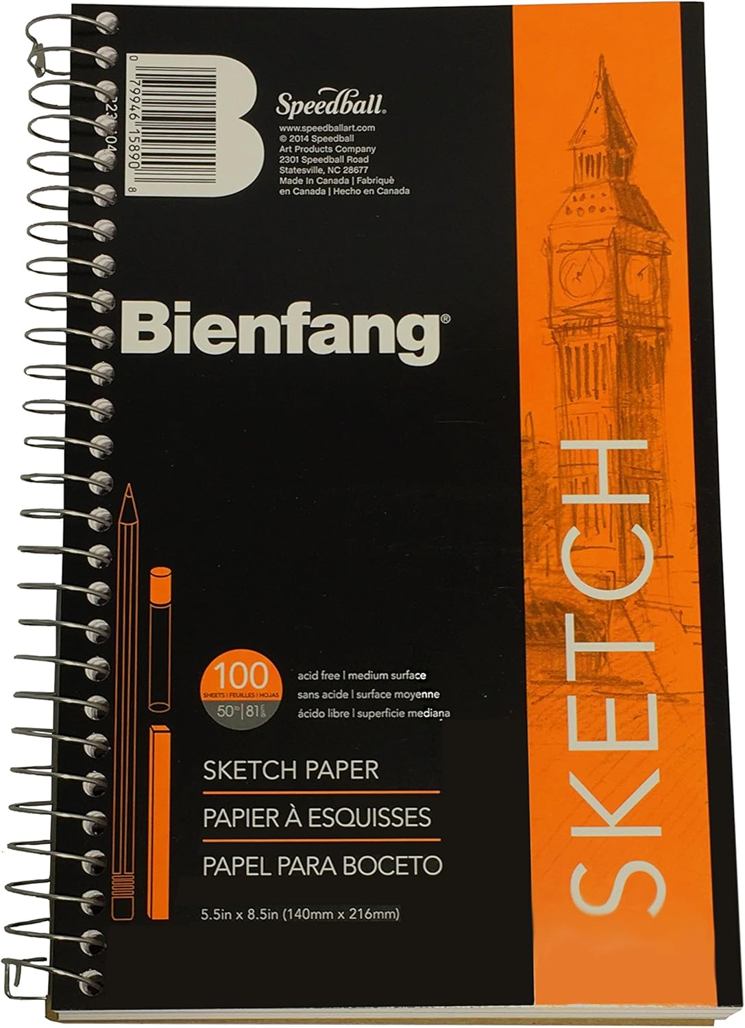 Bienfang R237104 Sketchbook 5 1/2 by 8 1/2Inch, 100 Sheets Amazon.ca