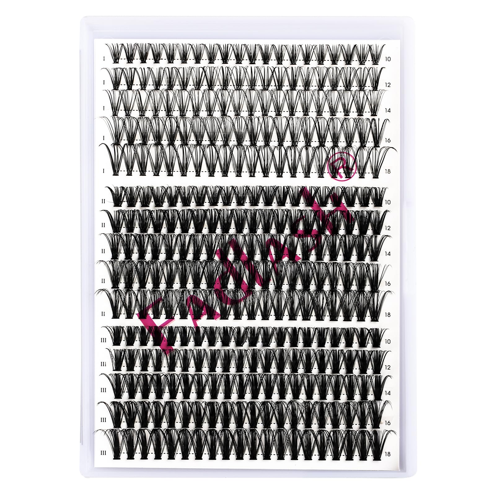 FADLASH 300pcs 0.07mm D Curl 10-18mm 20D+40D+50D Mixed Clusters Natural Look Fluffy Wispy Volume Lashes DIY Eyelash Extensions — image 1