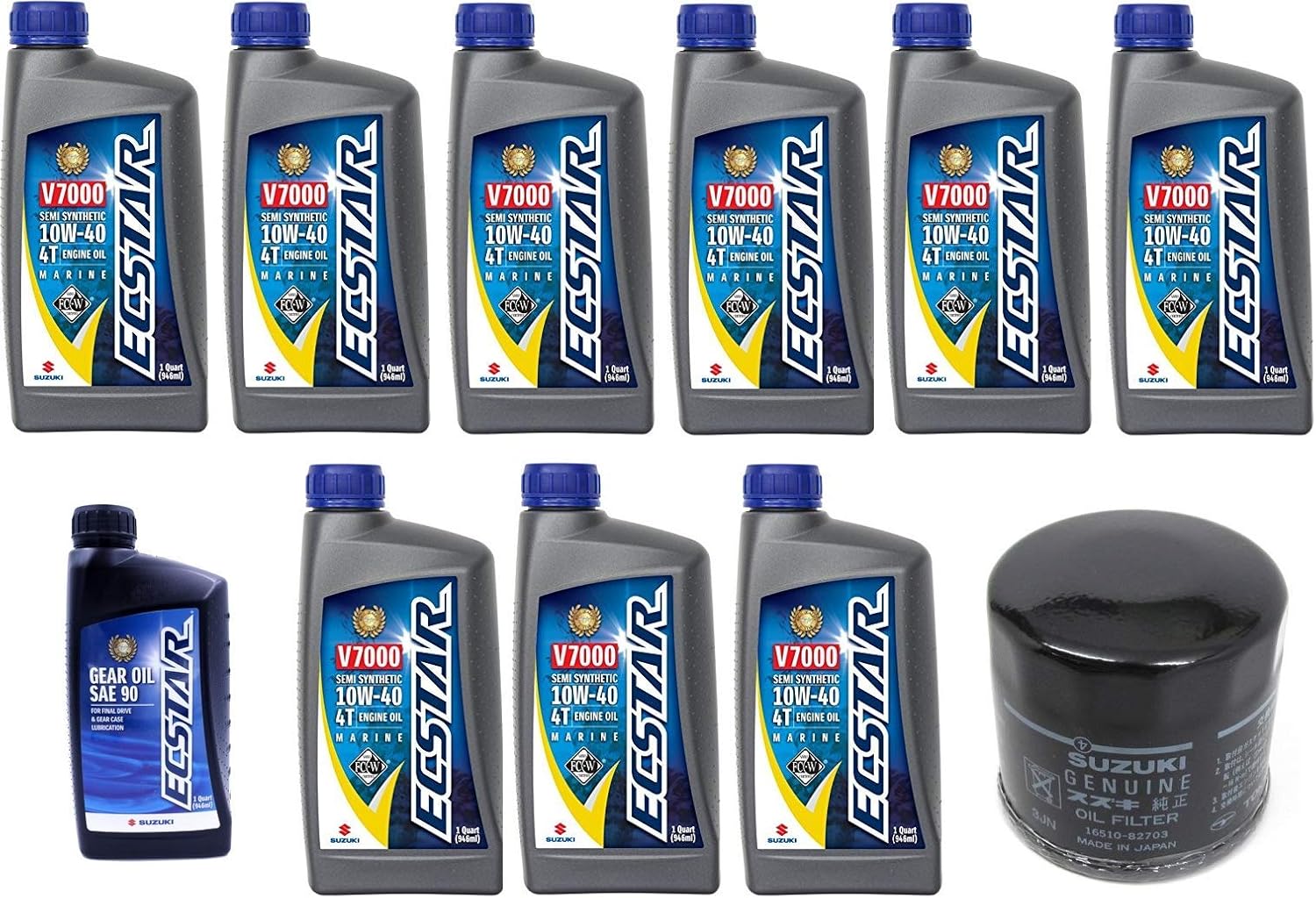 Suz uki Oil Change Kit for DF250 with 9 quarts of Oil and