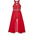 Speechless Girls' High Neck Romper Maxi Walk-Through Party Dress