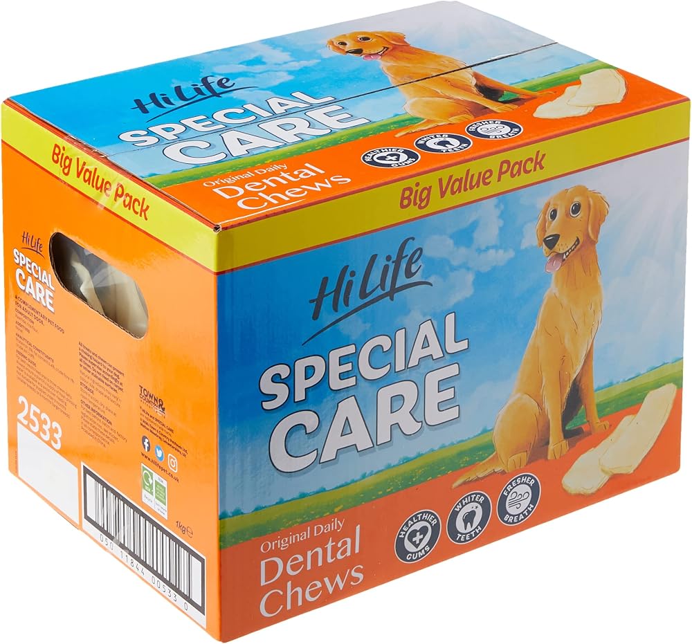 Hilife Special Care Daily Dental Chews for Dogs 1kg Bulk Box 60 Count