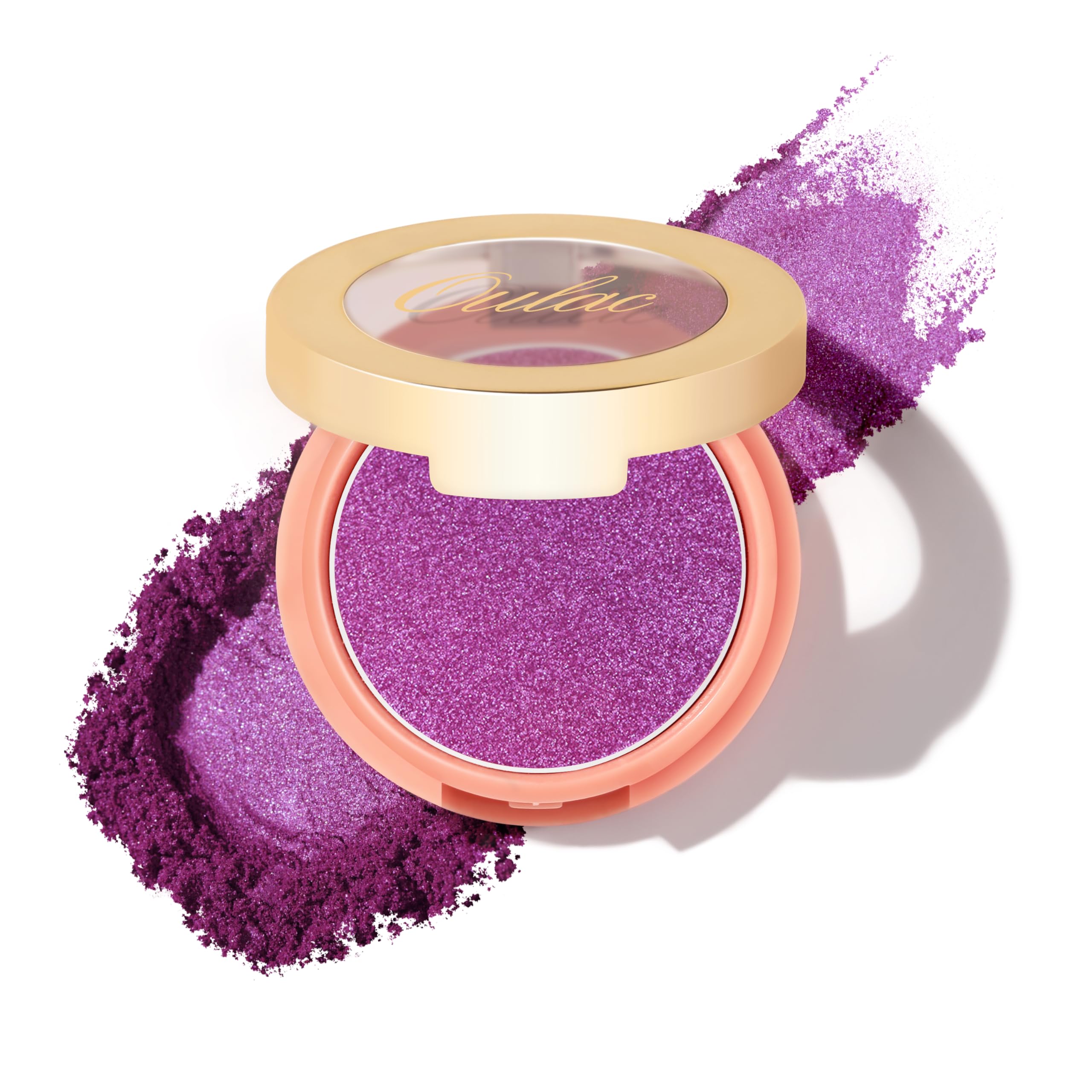 Oulac Glittery Purple Blusher for Cheeks Make up, Hydrating & Moisturizing Face Blush Glowy, Easter Halloween Shimmer Blusher, Long-Lasting Fade & Sweat Resistant, F13 Carnival