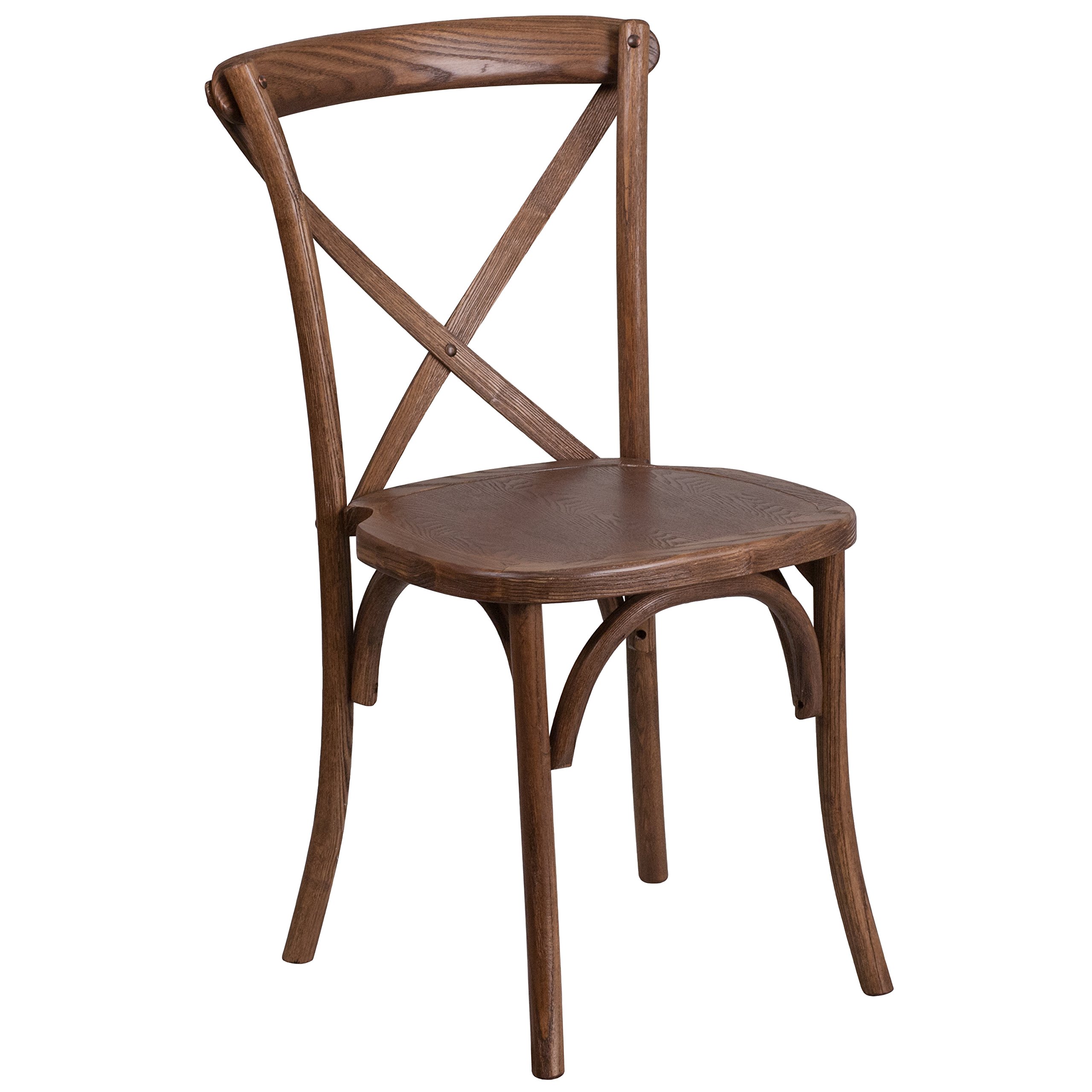 Flash Furniture HERCULES Series Stackable Pecan Wood Cross Back Chair
