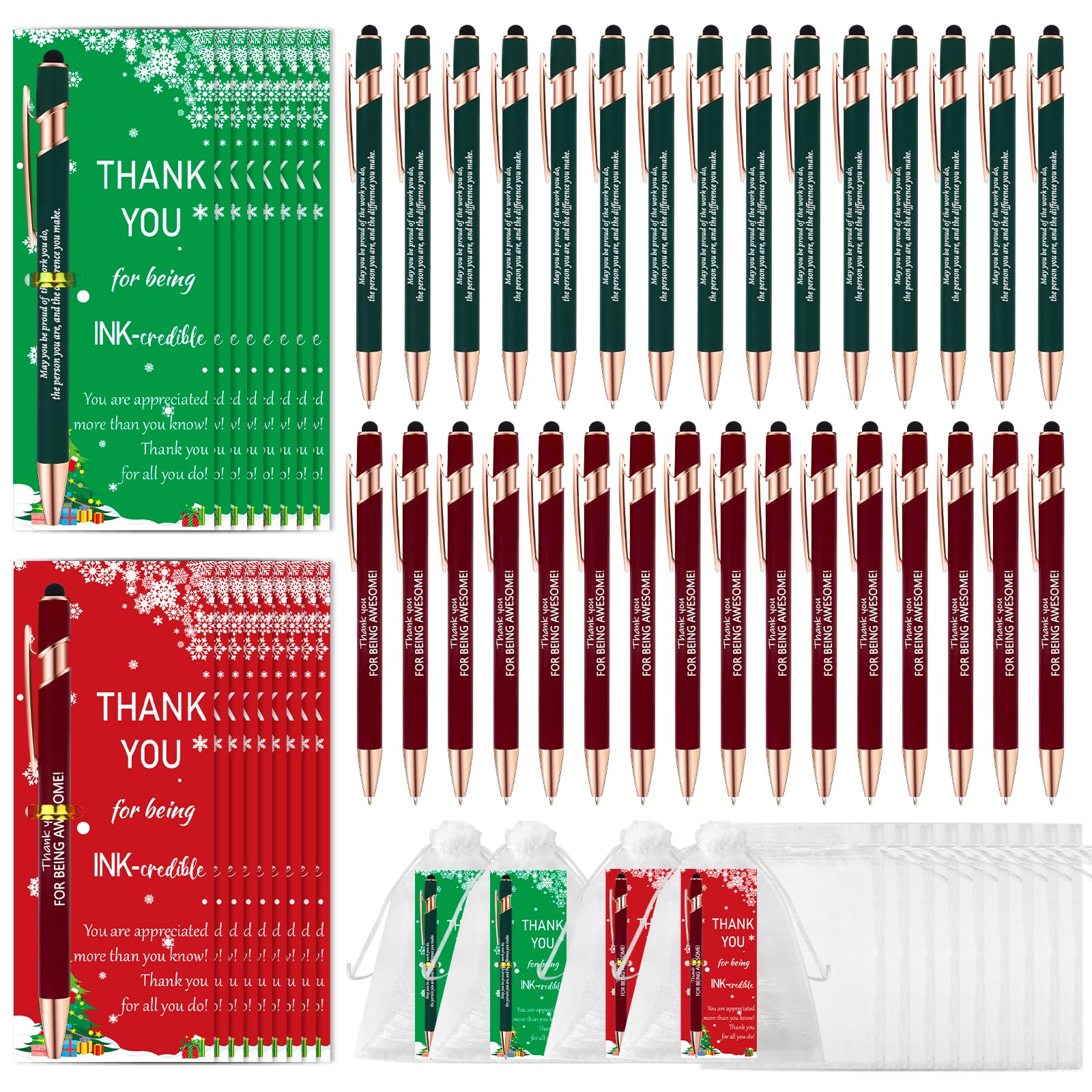 CZWZ 30 Pack Christmas Employee Appreciation Gifts: Motivational Ballpoint Ink Pens with Inspirational Cards for Office, School, Team, Staff & Students Image CZWZ 30 Pack Christmas Employee Appreciation Gifts: Motivational Ballpoint Ink Pens with Inspirational Cards for Office, School, Team, Staff & Students Image