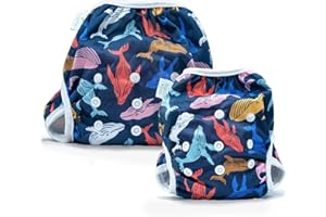 BAMBIO & BOO Bambi & Boo Reusable Swim Diapers, Full Size Pack N-6, Adjustable, Soft & Breathable for Toddlers & Babies, Newborn Swim Diaper to 40 Months Old, Ideal for Swimming Less