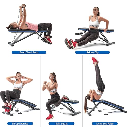 Merax Adjustable Workout Bench Folding Utility 500LBS Super Max