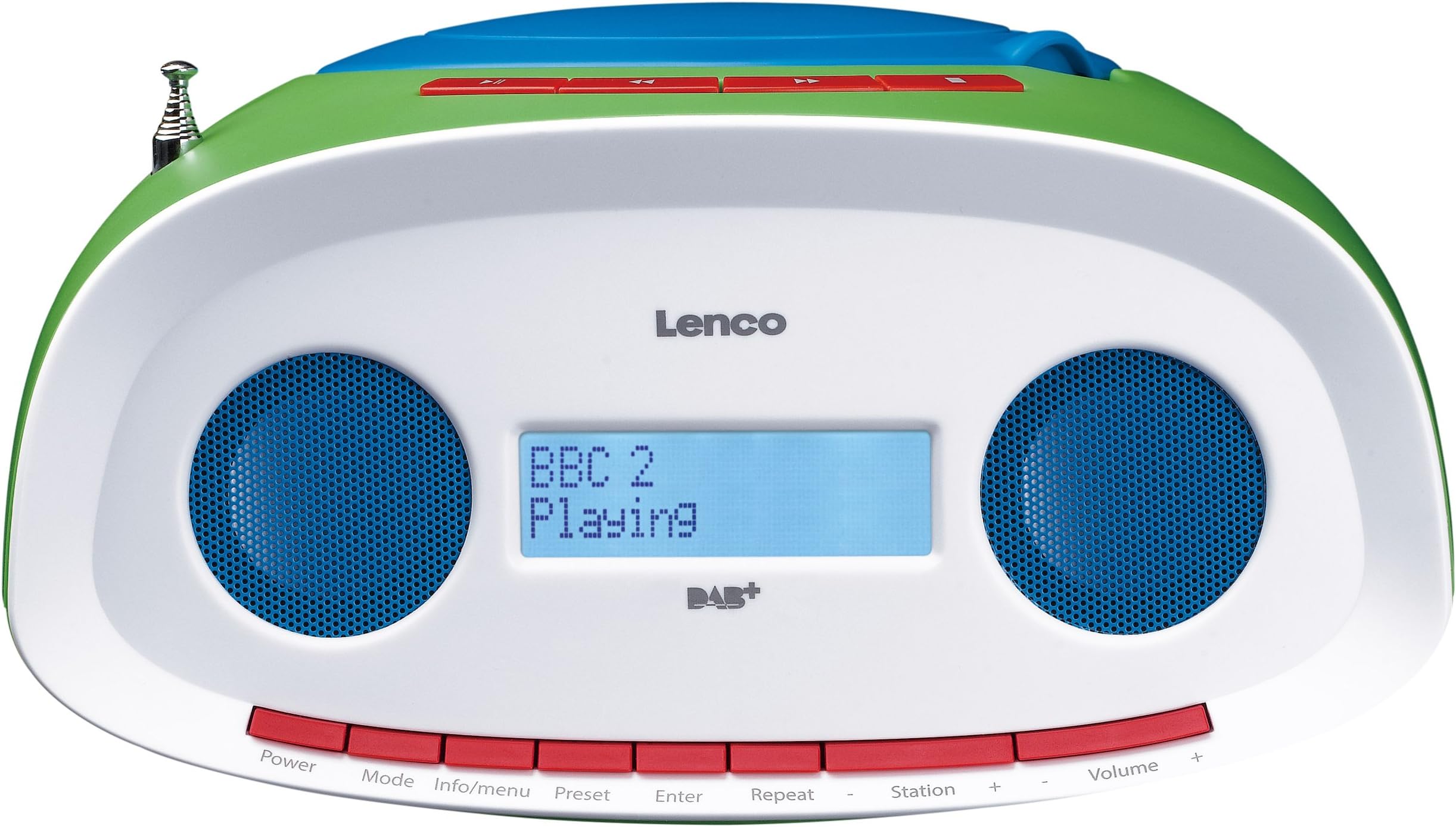 Lenco SCD 70 Portable DAB +/FM Radio with Top Loading CD Player, MP3 Player, USB port, Headphone Jack, Multi-Colour