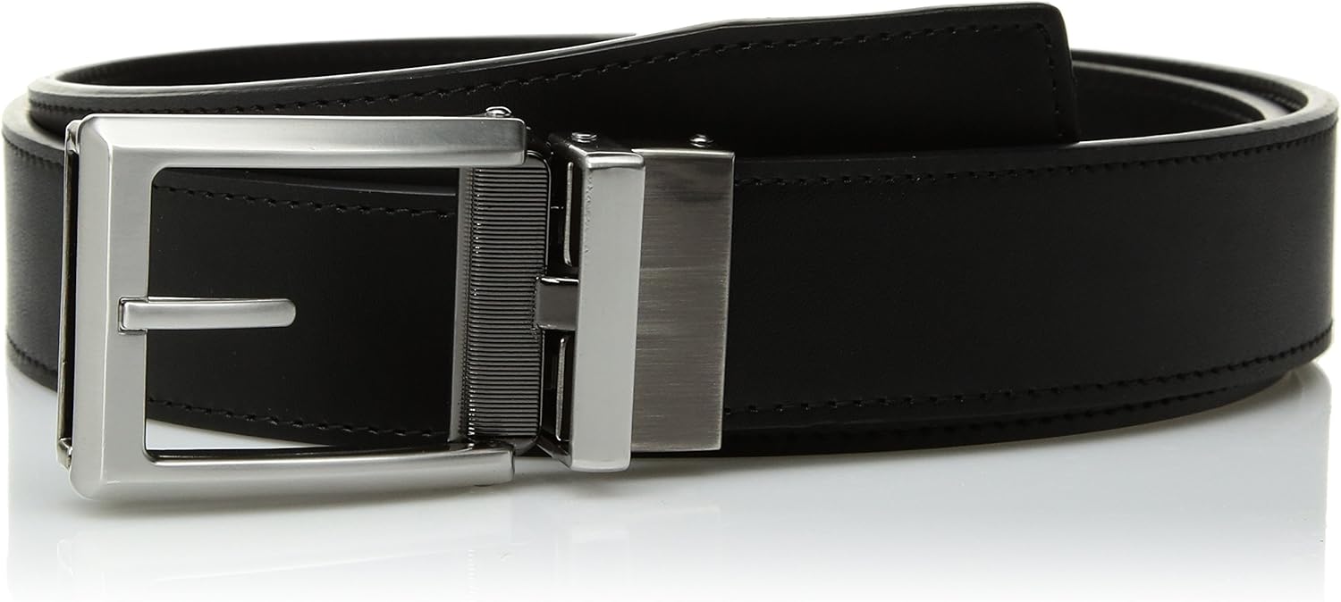 Comfort Click Men's Adjustable Perfect Fit Ratchet BeltAs Seen on TV, Black/Brushed Nickel and