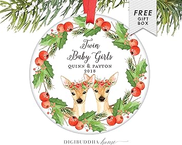 twin girl christmas ornaments