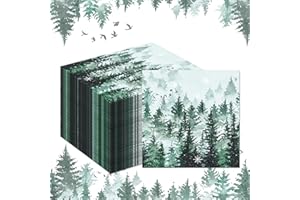 40Pcs Natural Scenery Paper Napkins - Watercolor Disposable Luncheon Dinner Napkins with Mountain, Lake, Forest & Bird Design