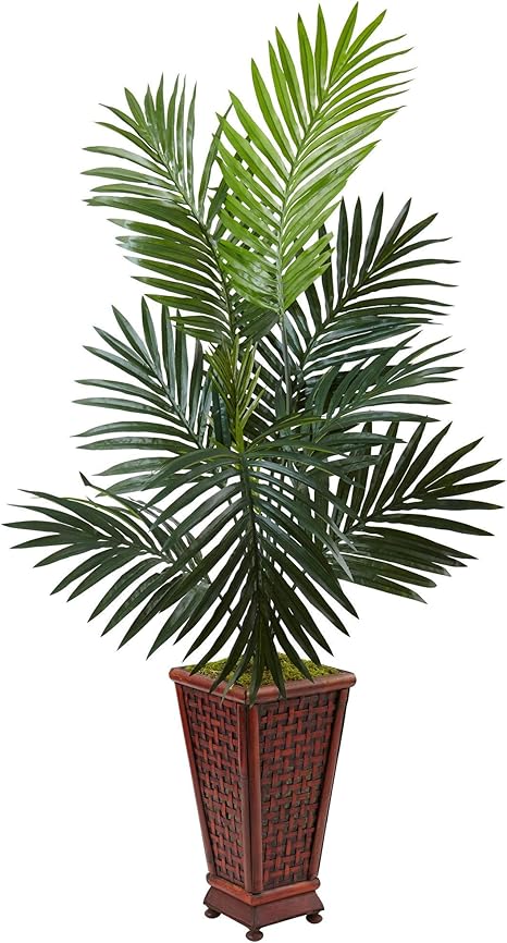 Amazon Misc グリーンケティア ヤシの木 人工植物 装飾プランター トロピカル 屋内 ヤシの木 ハワ フォステリアナ 植物 フローラル アレカギ ビーチスケープ オアシス 4 5フィート 鉢入りシルク植物 ポリエステル 造花 オンライン通販