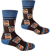 Bourbon Whiskey Rocks Glasses & Men's Socks | Funny Novelty Fashion Dress Socks | Unique Gifts for Whiskey Lovers