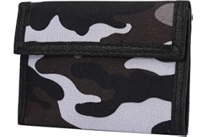 AI-DEE Trifold Canvas Outdoor Sports Wallet for Kids - Front Pocket Wallet with Zipper (Gray2)