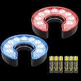 KINGTOP Battery-Operated LED Golf Hole Lights, C-Shape | 3 AAA batteries, six colors, breathing mode, one-touch control, C-shape opening, night backyard practice putting green