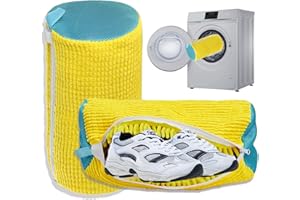 NGFHF Shoe Washing Machine Bag Laundry Shoe Bag for Washer and Dryer Reusable 2pc Shoe Cleaning Bags for Sneakers 360° Deep Cleaning Machine for All Shoes Types With Self-locking Zipper