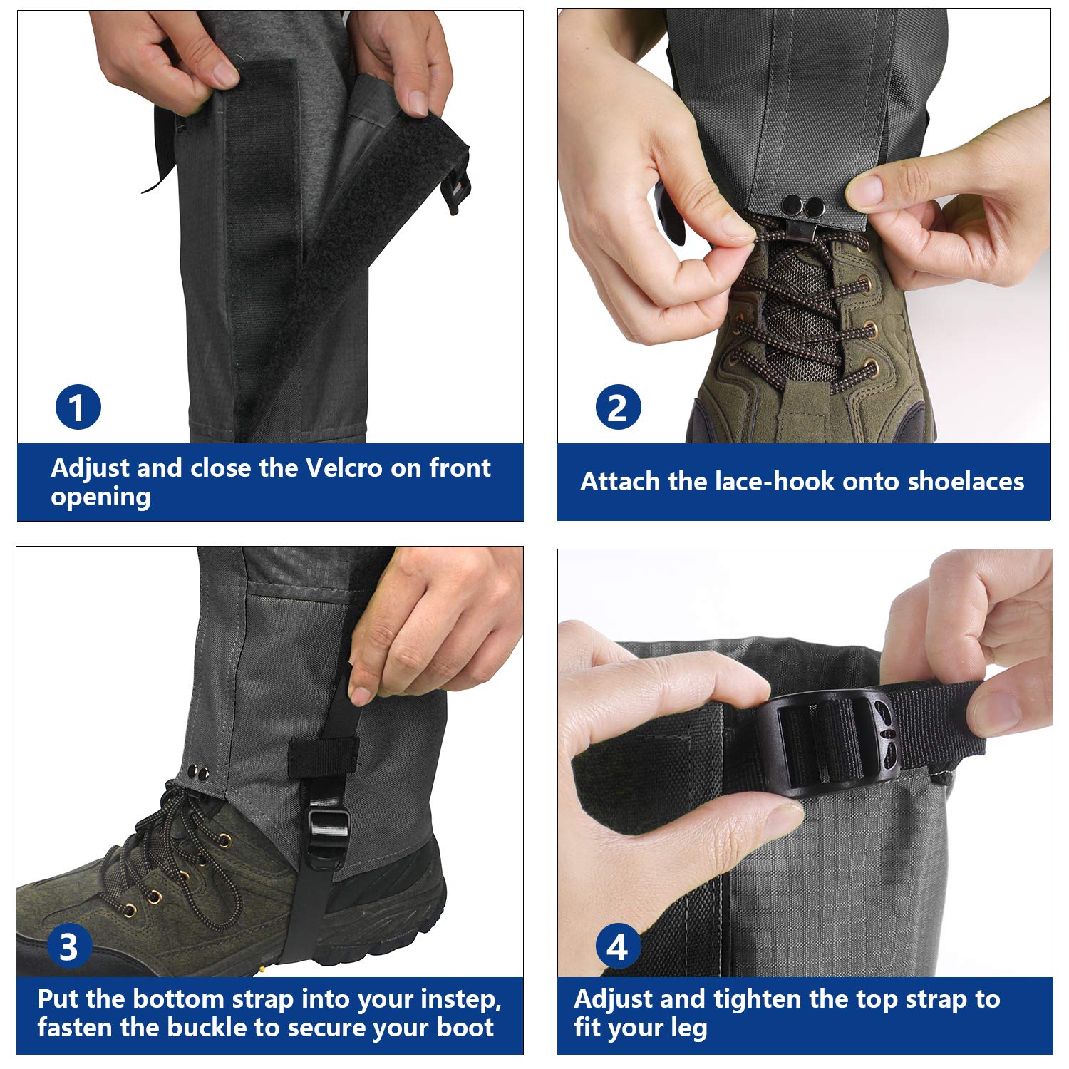 Unigear Leg Gaiters, Waterproof Snow Boot Gaiters Abrasion Resistance