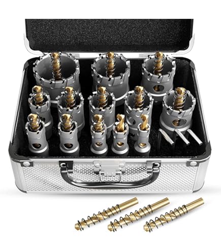 MASO Scie-cloche En Acier Rapide Et Revêtement Titane, Avec Kit De Forets 23 Mm Pour Acier Acier Inoxydable Fer Cuivre Laiton Aluminium Fibre De Verre Formica