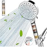 Cobbe Filtered Shower Head with Handheld, High Pressure 6 Spray Mode Showerhead with Filters, Water Softener Filters Beads fo